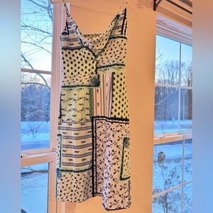 Brand New LOFT Green and Black Patchwork Maxi Dress NWT